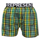Boxerky REPRESENT CLASSIC MIKE - kostka žluto zelená